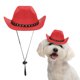 thumbnail image 1 of Sombrero de Vaquero para Perro Uxcell, Mini Sombrero de Vaquero para Mascota con Correa de Barbilla Ajustable, Gorro de Cosplay (Rojo, L), Para Perros y Gatos, 1 of 7