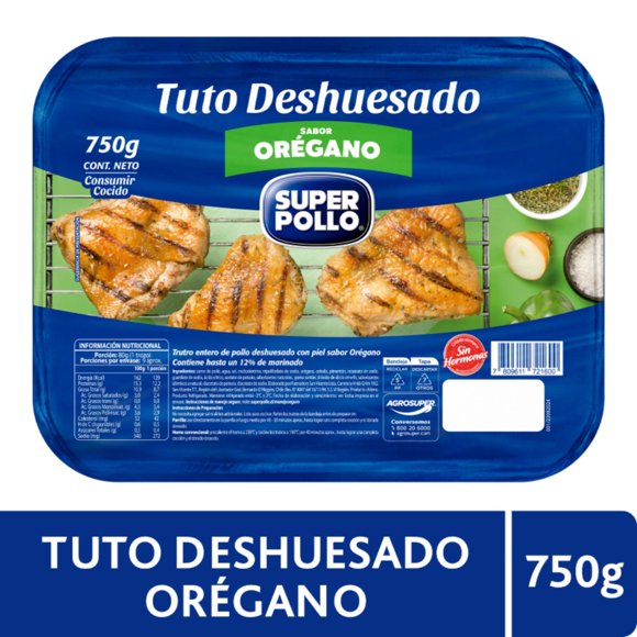 Pollo Trutro Entero Deshuesado Orégano Envasado, 750 g