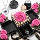 thumbnail image 1 of Collar Forever Love Rosa Real Preservada con Collar de Corazón, 1 of 6