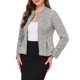 thumbnail image 4 of BLAZERS DE TWEED SIN CUELLO INSPIRE CHIC PARA MUJERES, ABIERTO AL FRENTE, MANGA LARGA, VINTAGE, NEGOCIOS CASUAL, CHAQUETA DE TRAJE CORTA XS ALBARICOQUE, 4 of 6