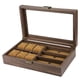 thumbnail image 1 of Caja De Reloj Vintage Organizador De Vitrina De Madera Almacenamiento De Joyas De Vidrio 6 Ranuras, 1 of 5
