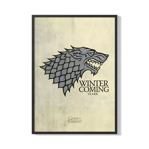 Creango - Cuadro Poster Enmarcado Escudo Casa Stark Decorativo