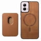 thumbnail image 3 of Funda de Cuero Magnética con Tarjetero para Motorola Moto G Power 2024 Cubierta Delgada Marrón, 3 of 5