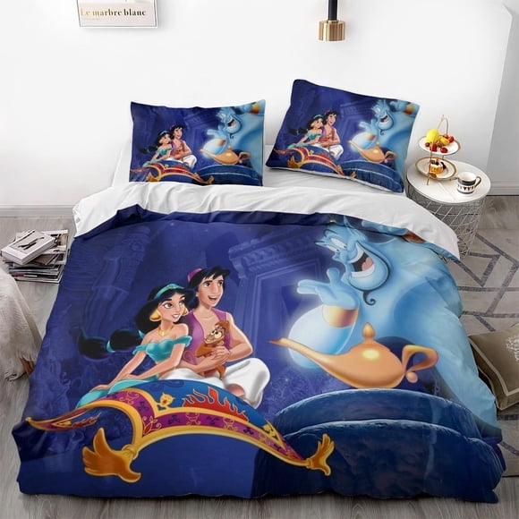 Magic-Lamp-Jasmine Princess Duvet Cover Soft 3D Printed Bedding Set with Comforter Cover