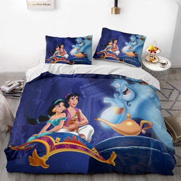 Magic-Lamp-Jasmine Princess Duvet Cover Soft 3D Printed Bedding Set with Comforter Cover