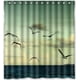 thumbnail image 1 of Cortina de ducha con diseño de gaviotas, aves y animales de la costa, con ganchos, tamaño 66 x 72 pulgadas, 1 of 3