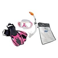 Ist - Set Mascara De Buceo Snorkel Aletas Niños Talla Unica (L-Xl) - Rosa