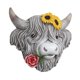 thumbnail image 1 of Escultura De Pared Decorativa De Vaca De Las Tierras Altas, Ideal Como Regalo Para La Granja, La Oficina Y El Hogar, En Color Gris., 1 of 5