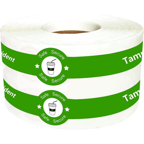Pegatinas Tamper Evident Seals para tapas de bebidas, 500 unidades, madera