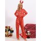 thumbnail image 2 of INSPIRE CHIC Conjunto de Pijamas Familiares de Navidad con Estampado de Árbol, Camisa de Satén de Manga Larga con Botones y Pantalones para Fiesta ["Mujeres"] L Rojo, 2 of 5