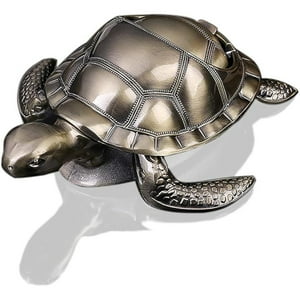 Veat00L - Cenicero Al Aire Libre Con Tapa, Diseño Exterior Exquisito De Tortuga Marina, Cenicero Sin Humo Y A Prueba De Viento, Diseño Semicerrado, Adecuado Para El Hogar, La Oficina, El Patio