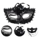 thumbnail image 3 of Unique Bargains 1 Pc Máscara de Fiesta de Media Cara con Cuentas de Cristal para Fiesta de Máscaras Negra, 3 of 5