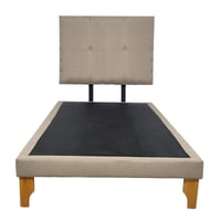 Diseños Valestrini - Cama Europea De Plaza Lino Beige