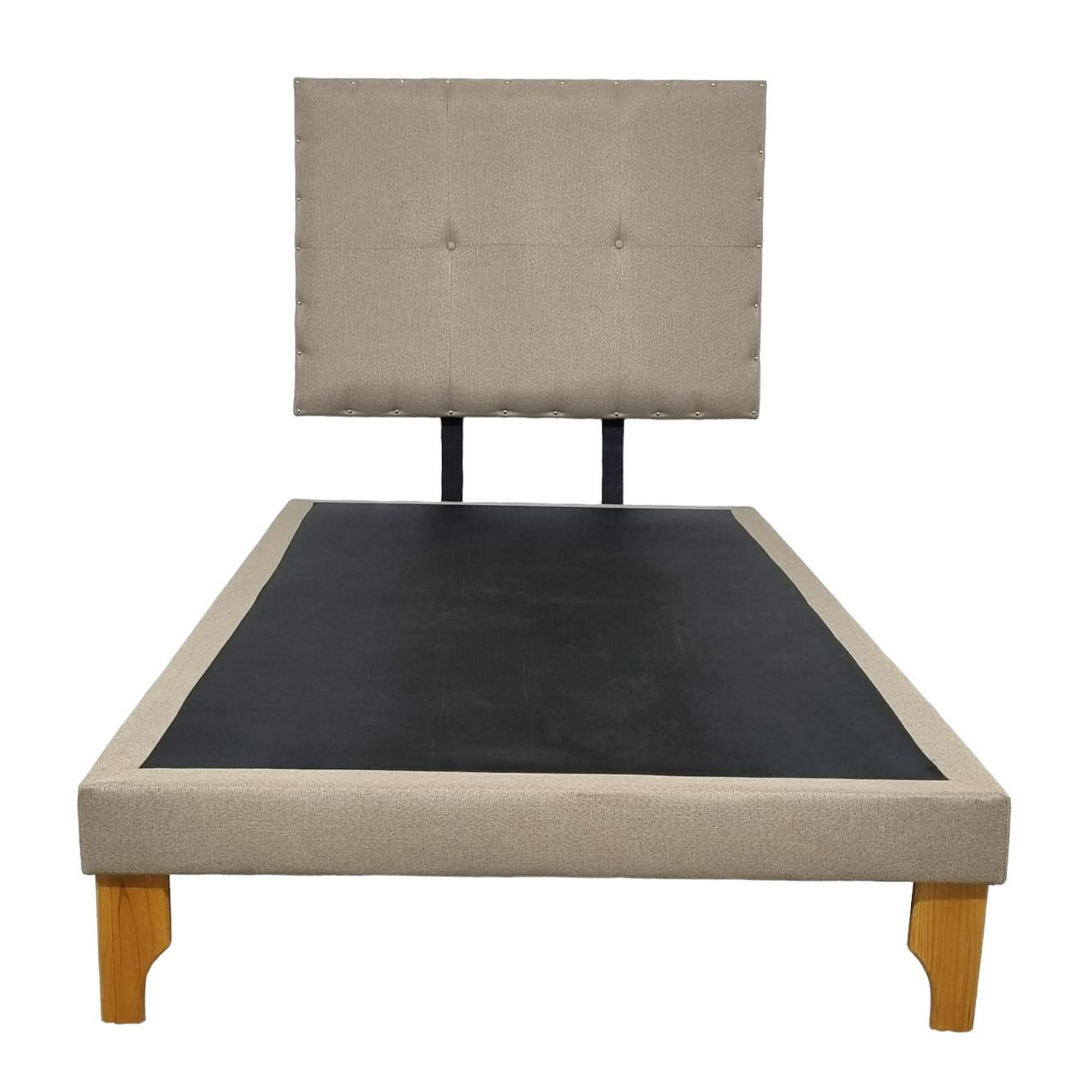Diseños Valestrini - Cama Europea De Plaza Lino Beige