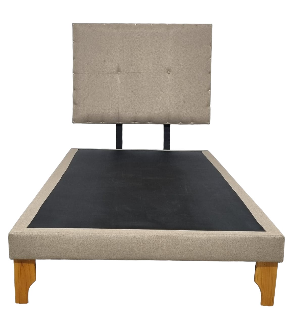 Diseños Valestrini - Cama Europea De Plaza Lino Beige