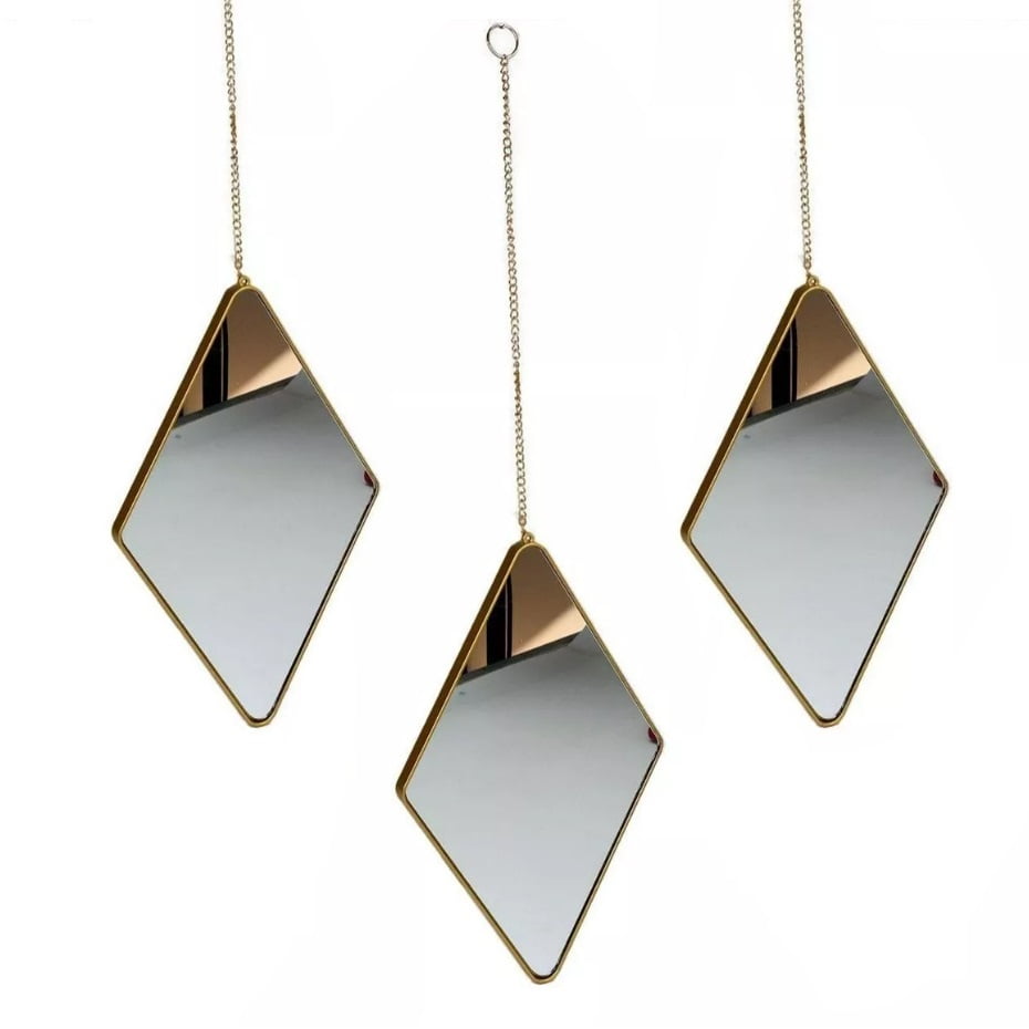 Set De 3 Espejos Rhombus Colgantes Taller Sin Fronteras