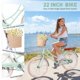 thumbnail image 4 of Bicicleta de viajero de 22 pulgadas con cesta delantera para niñas, marco de acero al carbono alto, bicicleta de la ciudad cómoda para montar al aire libre, 4 of 4