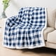 thumbnail image 2 of Manta PAVILIA Buffalo Plaid Sherpa blanco/azul marino, 150 x 200 cm, 2 of 9