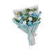 thumbnail image 1 of Ramo De Flores De Crochet Para Escritorio Con Hojas Verdes Decorativas, Flores Artificiales Azules, 1 of 5