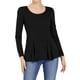 thumbnail image 5 of INSPIRE CHIC Blusas de Mujer de Manga Larga con Escote Redondo y Peplum Casual M Negro, 5 of 8