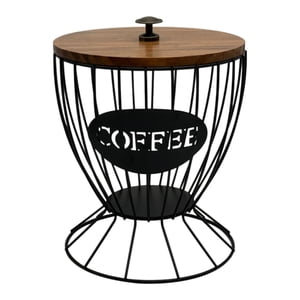 Bothyi - Contenedor Portacápsulas De Café Reutilizable Y Versátil Para Cafetería, Hogar, Cocina, Mostrador, Color Negro Con Tapa
