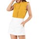 thumbnail image 5 of INSPIRE CHIC Blusas sin mangas para mujer de regreso a clases, blusas de trabajo con volantes y pliegues, tops elegantes amarillos XS, 5 of 7