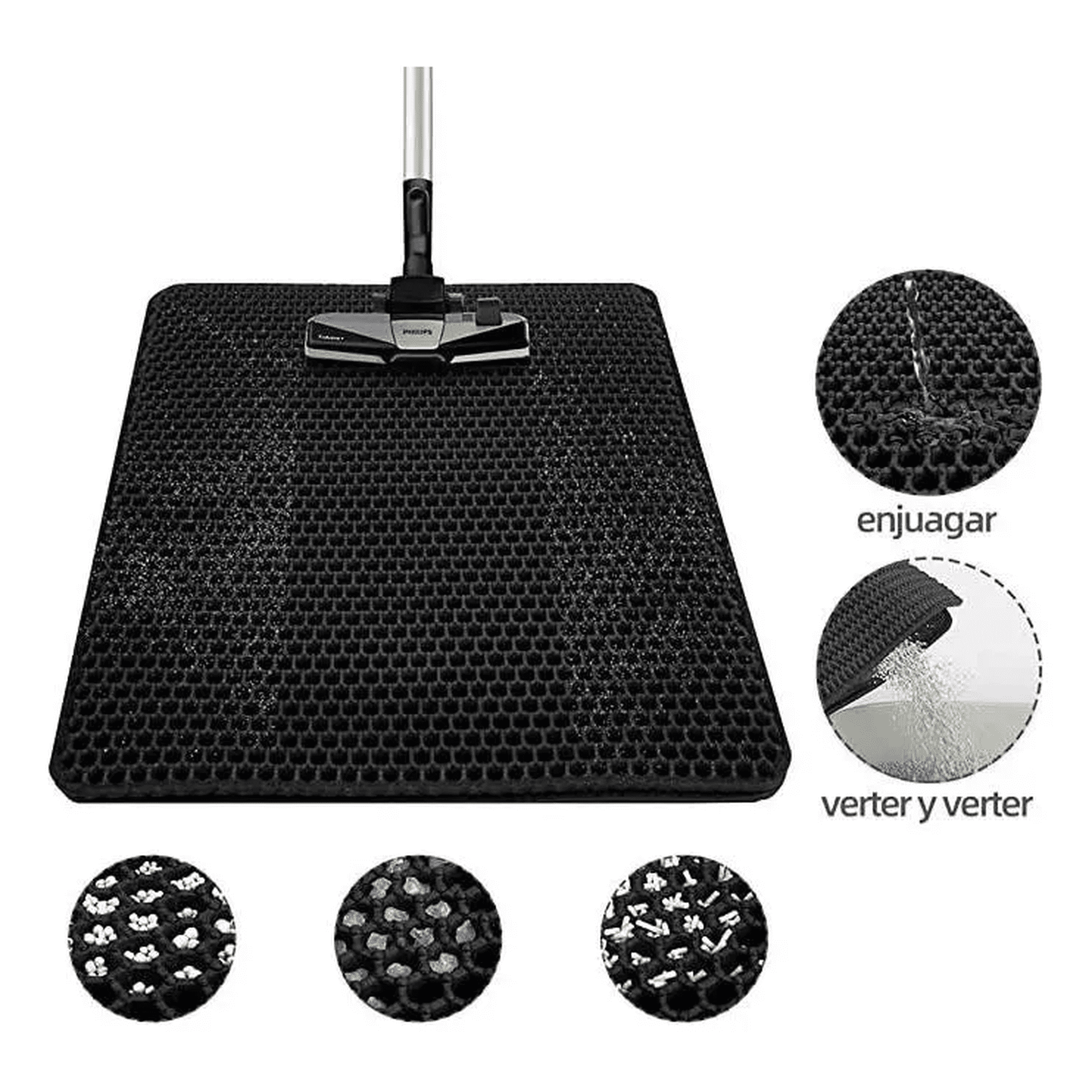 Alfombra Eva Arena Para Gatos Salida Arenero Lavable Mascota