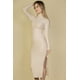thumbnail image 5 of Vestido De Cuello Alto De Punto Suave Y Mullido Con Abertura En El Muslo, 5 of 11