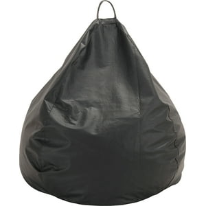 Máxima Design - Pouf Pera Infantil Negro Eco Cuero 60X50X50 Cm