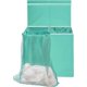 thumbnail image 5 of Cesta de ropa sencilla para el hogar doble con tapa, color turquesa, 5 of 9