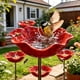 thumbnail image 1 of Estaca jardín flor metal hecha mano baño pájaros comedero agua mariposas césped decoración, 1 of 7