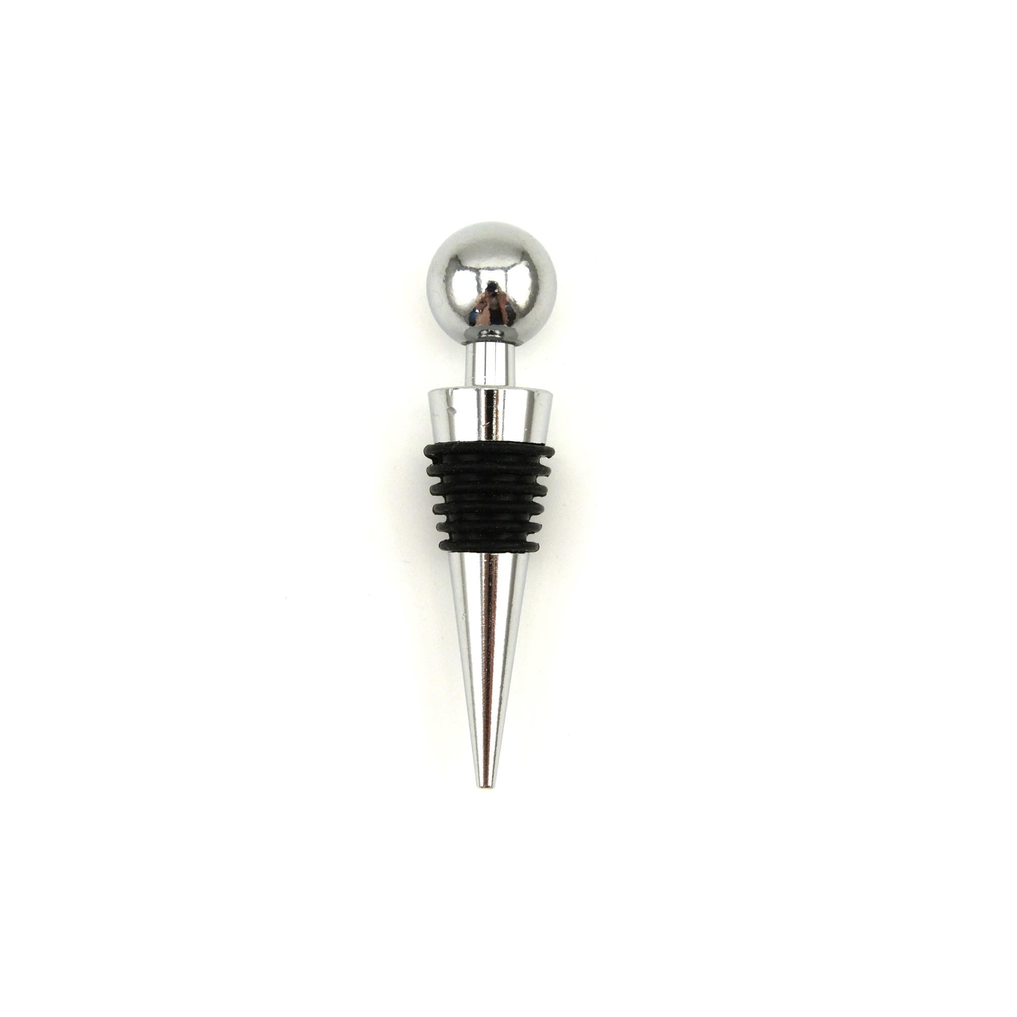 Haus - Tapón De Vino Silicona Acrílico Plateado - Negro