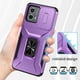 thumbnail image 2 of Funda Armada para Motorola Moto G 2023 5G con Tapa Deslizante y Soporte Magnético Giratorio Morado, 2 of 5
