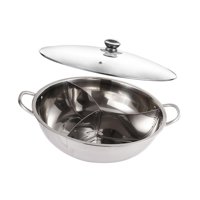 Magideal - Olla Caliente Shabu Shabu De Acero Inoxidable, Olla De Mesa, Olla De Mandarín, Utensilios De Cocina Japoneses, Olla Caliente, Utensilios De , 31.2 Cm 312 Cm