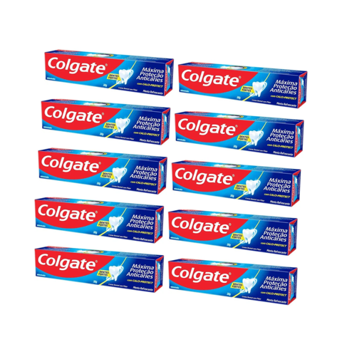 Pack 10 Pasta Dental Colgate Máxima Protección Anticarie 180G