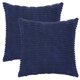 thumbnail image 1 of Funda de cojín decorativa de pana REGALWOVEN, fundas de cojín a rayas bohemias suaves, azul oscuro 18" x 18", 1 of 6