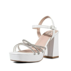 Sandalia Eco Cuero Taco Blanco Fiesta Mujer Weide You205