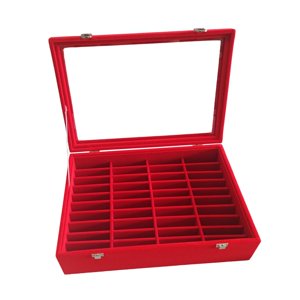 Ioensy - Bandeja Organizadora De Joyas Con Forro De Flocado Para Ferias De Artesanía, Tocador, Color Rojo