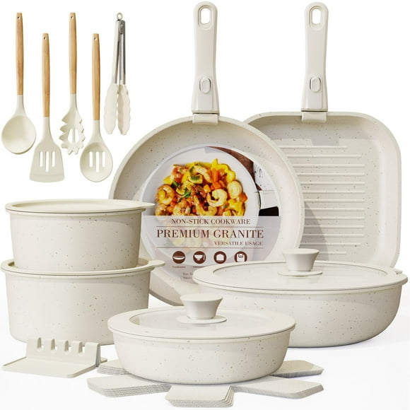 Juego de utensilios de cocina Astercook, 23 unidades, cerámica antiadherente de inducción