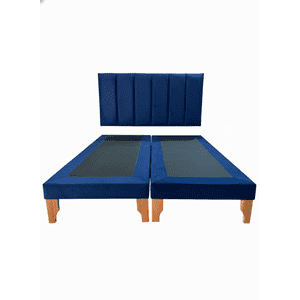 Muebles New - Cama King Lineal Azul Felpa