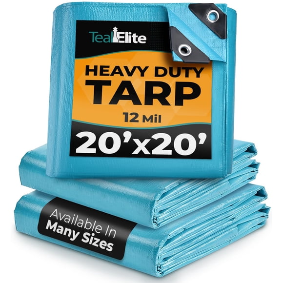 Carpa de camping Tarp Teal Elite, resistente al agua, 6 x 6 m, azul