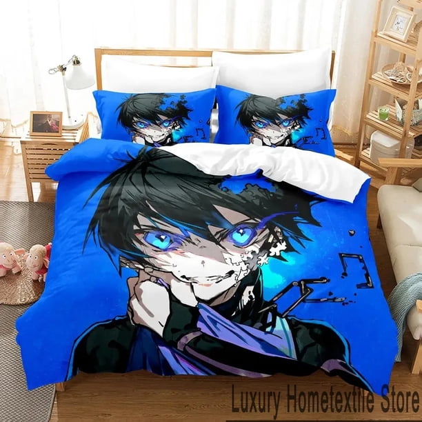 Blue Lock Bedding Set Duvet Cover Comforter Pillowcase Boys Girls Adults Bedroom Bed Sheets