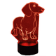 thumbnail image 3 of Lampara Ilusion 3D Perro Salchicha (Dachshund) de 7 colores, Base touch, 3 of 6