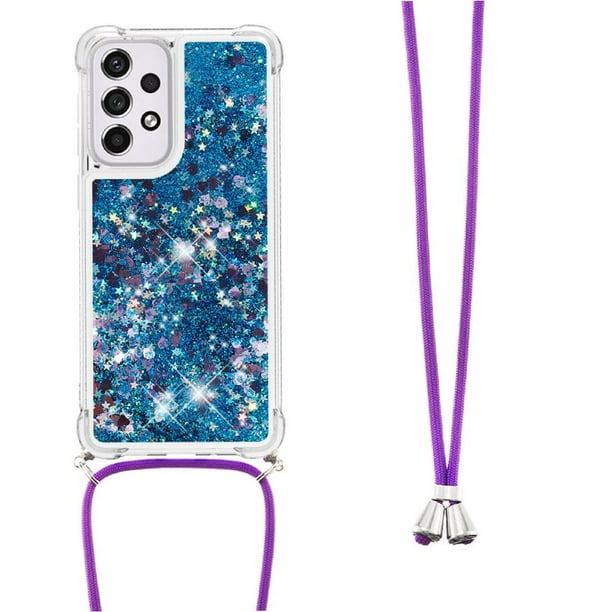 Funda FOXDOCK para Samsung Galaxy A33 5G con Cuerda Ajustable, Brillo Líquido, Protección Antigolpes y Lente – Ideal para Regalo