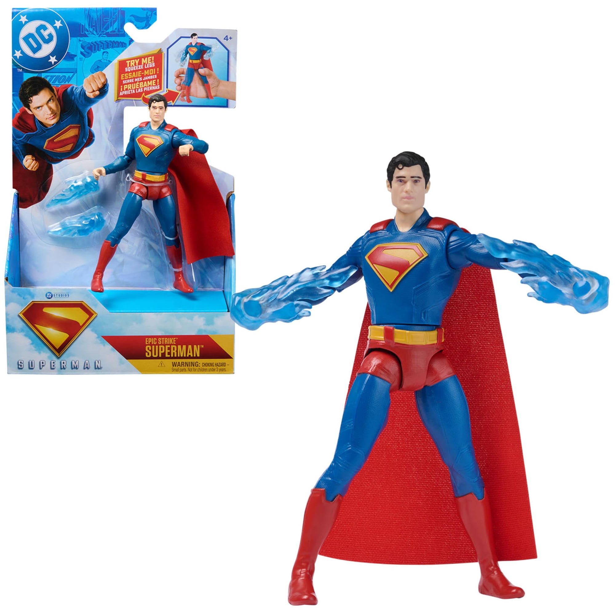 Figura De Acción Superman Epic Strike De Dc Comics De 15 Cm Con Acc
