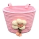 thumbnail image 3 of Cesta Delantera Para Bicicleta Infantil De 12 A 16 Pulgadas, Tejida Con Cuerda De Algodón, Color Rosa, 3 of 5