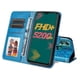 thumbnail image 2 of Funda tipo cartera FOXDOCK para Infinix Hot 11 , diseño girasol en relieve, cuero PU, cierre magnético, soporte y tarjetero, 2 of 5