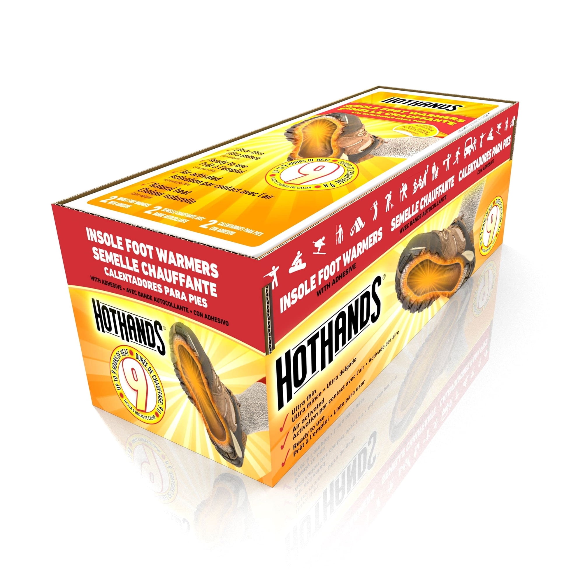 Kobayashi Pharmaceutical - Plantilla Foot Warmers Hothands, De Larga Duración, 9 Horas, 16 Pares