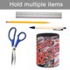 thumbnail image 5 of Meteoro-theme Cylinder Pen Holder Pencil Organizer with Flannel Lining PVC Leather Material Cardboard Base for study work 10*8CM, 5 of 6