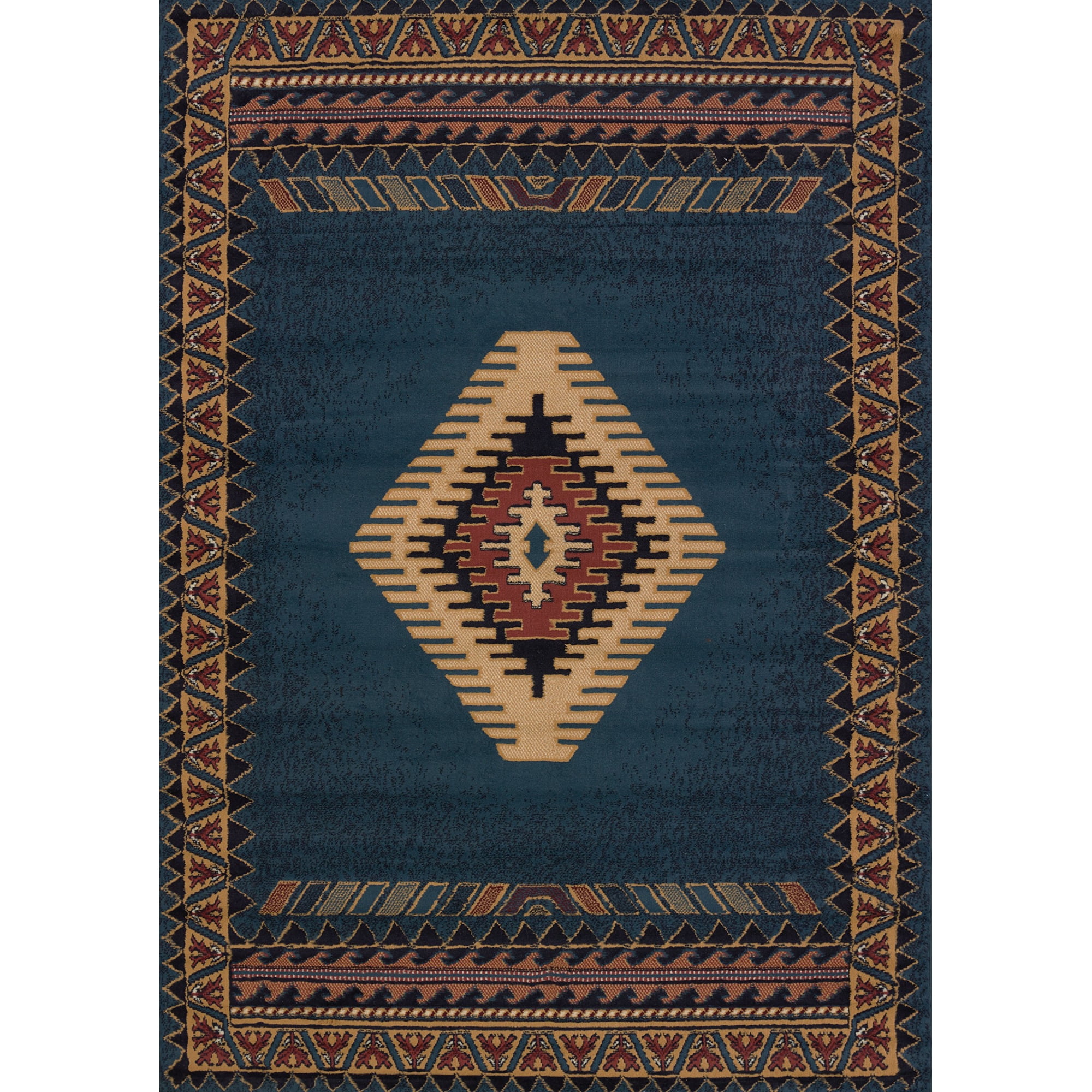 Alfombra Segma Tucson Manhattan 56 X 91 Cm Azul De Polipropileno